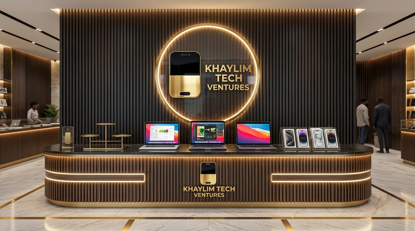 KhaylimTech luxury flagship tech store interior in Ibadan